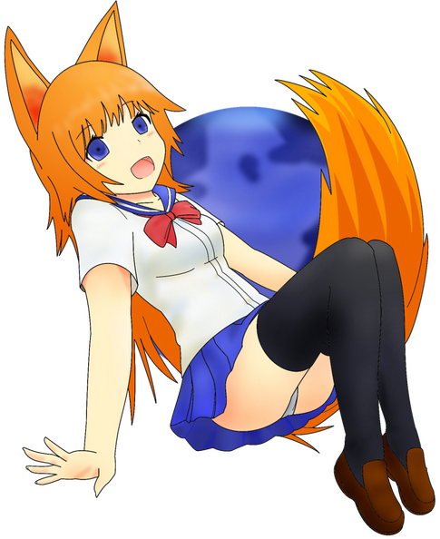 Firefox-chan first concept - FIREFOX-CHAN With GLOBE 2